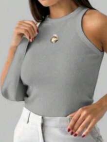 Women's Basic And Essential Tank Top For Summer And Carnival - Grey - View 1