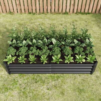 Raised Metal Flower Beds, Sturdy Sheet Steel Design, Rust-Resistant And Durable Raised Garden Flower Beds, Bottomless Raised Flower Bed Kit, Ideal For Vegetables, Herbs And Flowers.