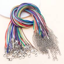 10pcs 45+5cm DIY Necklace Wax Thread Jewelry Accessories Necklace Rope Leather Rope Jewelry Making Parts Craft Supplies (20 Colours) - Multicolor - View 2