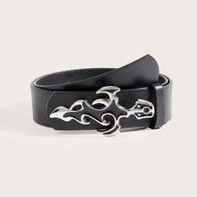 1pc Retro Y2K Rock Band Letter KISS Rivet Fashionable Belt, Suitable For Jeans Outfit In All Seasons - Black - View 9