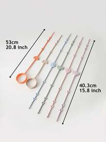 3pcs/Set Baby Teethers & Bottle Silicone Strap, Adjustable Anti-Lost Strap For Baby Bottles, Suitable For Stroller, Car Seat, High Chair, Crib, Pacifier Hanging Chain - 3pcs - View 3