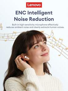 Tai nghe Bluetooth Lenovo LE258, kiểu nửa tai, Bluetooth 6.0, âm thanh chất lượng cao, nghe nhạc hàng ngày, gọi điện thông minh, khử tiếng ồn, chơi game, định vị âm thanh, thời lượng pin dài, tai nghe không dây, tương thích với điện thoại thông minh Apple, Huawei và máy tính, quà tặng dịp lễ. - Hồng - Xem 10