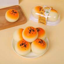 Creative Realistic Custard Tart Squeeze Toy, TPR Slow Rebound Cake Dessert Stress Relief Squeeze Toy, Fidget Toy, Boredom Buster, Pressure Relief Gadget, Small Toy - Multicolor - View 4