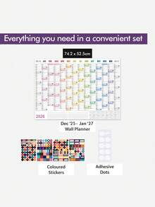 Lịch treo tường phong cách thời trang 2026 - Lịch xem cả năm, phù hợp cho gia đình, trường học và văn phòng, lịch kế hoạch 2026, tổ chức gia đình, đồ dùng học tập, thiết kế tối giản, giấy bền, viết trơn tru, lịch kế hoạch hàng tháng, công cụ lập kế hoạch, tổ chức nhà cửa, nhân viên văn phòng. - Nhiều màu - Xem 7