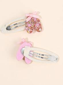 2pcs Ballet Shoe Hair Clips For Girls Sparkly Sequin Hair Bows Elegant Ballet Alligator Clips Exquisite Glitter Sequin Bow Barrettes Girls Daily Hairpins Clips Dance Themed Headpiece Teens Hair Accessories - Pink - View 7