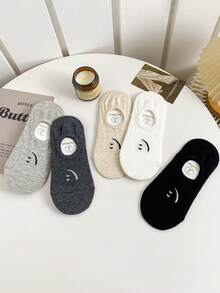 1/5/10/20/30/40 Pairs Random Cute Cartoon Pattern Breathable Low-Cut Invisible Socks For Women - Multicolor - View 2