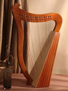 Lyre Harp 15/19 String Natural Wood | Mahogany Beginner Harp With Tuning Key & Carry Bag For Adults - Natural Wood Color - View 9