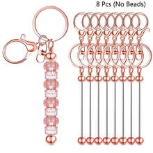 8pcs Beaded Keychain Making Kit (Beads Not Included) - For Handmade, DIY Keychain, Creative Decor Pendant And Gift Accessories - one-size - View 10
