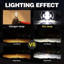 1个120瓦4x6英寸LED大灯，带日间行车灯、转向灯、远近光切换，密封光束，矩形，认证替换件，型号H4651、H4652、H4656，兼容Peterbilt、Kenworth、GMC、DODGE、BUICK等卡车。 - A - 查看 2