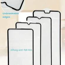 适用于华为/三星/小米/OPPO/一加/vivo/荣耀/realme/红米等手机的3D气囊防摔膜三片装，全屏高清防摔、防碎裂、防刮擦、防指纹保护膜。 - 黑色 - 查看 6