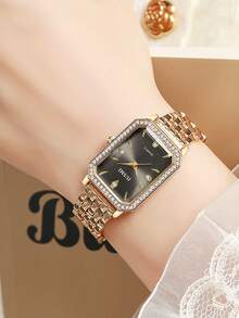 1pc French Elegant High-End Graceful Square Dial Quartz Watch, Versatile Considering Both Appearance And Practicality, Ideal Gift Choice, Year-End Promotion, Online Exclusive - Multicolor - View 7