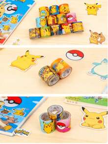 1/6/12pcs Pokemon Snap Bracelet Anime Pokemon Pocket Monster Sewing Bracelet Set, Holiday Party Gift (Random Delivery) - Multicolor - View 5