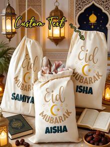 Personalized Eid Mubarak Gift Bag, Customized Name Eid Blessing Gift Bag, Essential Gift Bag For Eid Al-Fitr - Multicolor - View 3