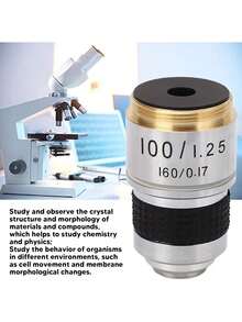 Objetivo de Microscopio, Tamaño RMS 100X Objetivo de Microscopio Acromático Objetivo Profesional 100X, Piezas de Microscopio, Investigación de Células Físicas Químicas,40964813 - A - Ver 5