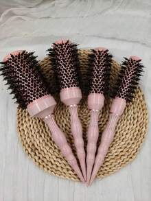 1 chiếc lược lăn cán bằng nhôm phủ gốm công nghệ nano, lông nylon, đầu lông heo, dùng trong salon. - Hồng - Xem 3