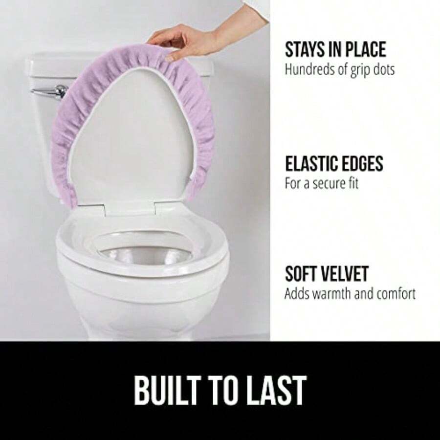 Toilet Seat Covers - 1'8" X 1'7" (Oval)+Soft Purple - View 1