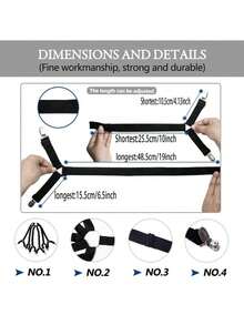 1 pieza Sujetador de sábana de 6 lados con 12 clips elásticos, antideslizante y antiarrugas, esencial del hogar - Multicolor - Ver 2