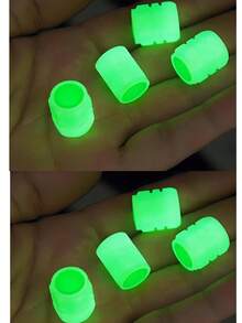4pcs Glow In The Dark Tire Valve Caps, Universal Fluorescent Tire Valve Stem Covers, Absorb Light During The Day And Glow For Long Time. The Car Glow Valve Caps Come In Green, Pink, Blue And Yellow Colors. Suitable For Car, SUV, Motorcycle, Bicycle And Truck Tire Valve Stems. - Multicolor - View 24