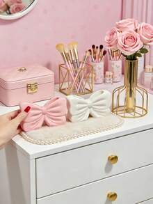 1个蝴蝶结电动牙刷架，浴室梳妆台牙刷牙膏收纳架，储物架，家居装饰 - 彩色 - 查看 2