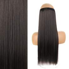22英寸无夹隐形合成直发假发，黑色、金色、酒红色可选，一体式自然仿鱼线隐形无缝长直发接发，适合女性，可用于派对、节日、送礼、音乐节等场合。 - 彩色 - 查看 10