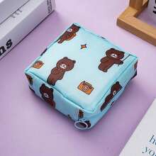 1pcs Cartoon Cute Sanitary Napkins Storage Bag Thickened Travel Aunt Napkins Sanitary Cotton Storage Bag Sanitary Cotton Bag Monthly Bag - 黃色冰淇淋 - 查看 9