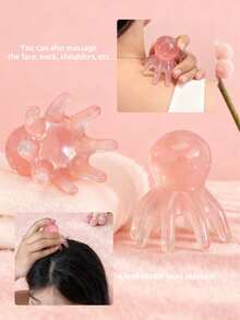 1/2/3/5pcs/Set Face & Head Massage Tool Combo Set, Facial Beauty Massage Stick, Gua Sha Board, Massage Comb, Scalp Massager, Muscle Relaxation Small Tools - Pink - View 5