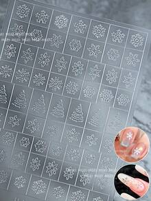 A Set Of Eight Stickers, Including Snowflakes, Star Lights, Kroos, Butterflies, And Heart-Shaped Nail DIY Hollow Stickers, Are Essential Tools For Home Nail Art Nails - Clear - View 10