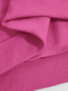 Top de algodón para mujer, sudadera básica holgada con capucha, top de manga larga con una caída de algodón suave, transpirable y fluida, perfecto para primavera y otoño. - Rosa Roja 2 - Ver 3