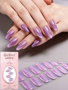 彩色渐变星云/星空半固化凝胶美甲贴纸,每包16片。多色渐变珠光装饰,充满梦幻精致感。自粘式全覆盖美甲产品,需配合UV灯使用。易于粘贴和卸除,适合女性和女孩日常通勤、派对、约会和DIY美甲。美甲用品 - 彩色 - 查看 15