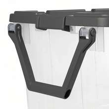 160 Quart Wheeled Stacker, Extra Large Durable Clear Bin, Latch Lid And Pull Handle, Gray, 2 Count - Trong suốt / Xám - Xem 8