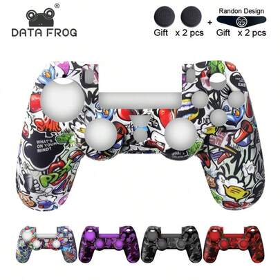  DATA FROG Soft Silicone Rubber Protective Case For PlayStation 4 () Controller, Suitable For Pro Slim Gamepad