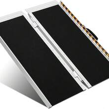 Rampa portátil para silla de ruedas de 4 pies, capacidad de 600 libras, rampas de aluminio antideslizantes para escalones en casa, rampa de umbral plegable sin costuras, rampa para silla de ruedas con - Multicolor - Ver 6