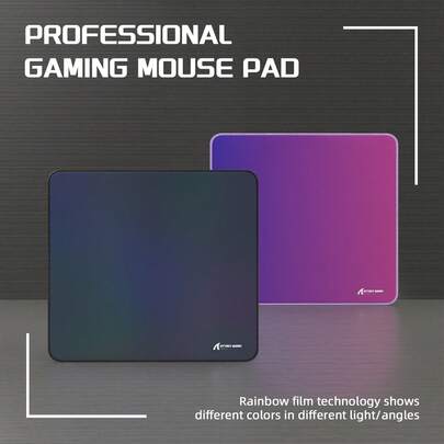  ATTACK SHARK CM03 Pro Esports Gaming Mouse Pad - Speed Waterproof Surface, Stitched Edges, Anti-Slip Rubber Base, Holographic Laminate, Gradual Purple (17.72"X15.75"X0.16")