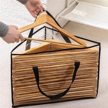 1PC/2PCS Transparent Clothes Storage Bags Large Capacity Triangle Shape Foldable Moving Bags - Clear - View 3