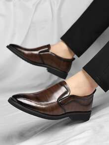Men's Brogue Business Loafers, Slip-On Formal Shoes, Groom's Wedding Shoes, Office Work Shoes, Daily Commuting Shoes, Soft And Comfortable Men's Shoes, High-End Texture Shoes, Classic Men's Shoes, Korean-Style Men's Shoes, Handsome Youth Shoes, Middle-Aged Dad Shoes, Four-Season Men's Shoes, Simple And Versatile Shoes, Stylish Low-Top Shoes, Comfortable Work Shoes - 棕色 - 查看 7