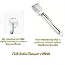 1pc Stainless Steel Fish Scale Remover, Portable Fish Scale Scraper, Fish Scaler, Seafood Processing Tool - Multicolor - View 12