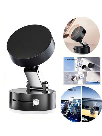 1个可调节磁性手机支架 - 通用吸盘磁性手机支架，ABS材质，多用途车载家用手机支架，适用于包括iOS和安卓在内的智能手机，是馈赠亲友的理想礼物，汽车配件