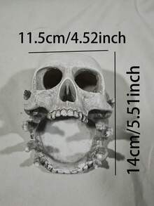 哥特骷髅头首饰收纳盒展示架 - 戒指盒，可收纳戒指、项链、手镯，卧室家居装饰，梳妆台装饰，礼品 - 彩色 - 查看 9