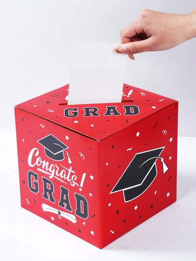 1 Set Caja de tarjetas de graduación roja, Decoración de fiesta de graduación Clase de 2026, Portador de tarjetas para felicitaciones y buenos deseos, Caja de mensajes de felicitaciones de graduación, Suministros de juegos de votación de graduación, Caja de recolección de tarjetas DIY, Centros de mesa de fiesta de graduación, Decoración del hogar, Decoraciones de fiesta de graduación, Suministros de fiesta de graduación, Decoraciones de graduación, Regalos de graduación, Caja de recuerdos de tarjetas, Recuerdos de fiesta