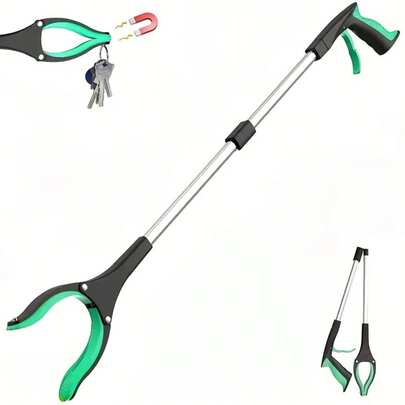 32-Inch (About 81.3 Cm) Grab Tool, Foldable Grab Picker, With 360° Rotary Clamp Mouth And Magnet, Heavy-Duty Pick-Up, Suitable For The Elderly, Lightweight Grab