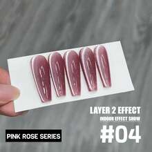 MIANEL 12ml 2026新款肉桂粉系列玻璃珠猫眼凝胶指甲油，粉白配色，适合美甲沙龙，冬季美甲 - 彩色 - 查看 18