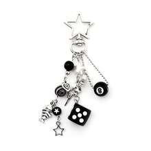 8 Ball Dice Charm Keychain - Cute Bag Purse Handbag Accessories - Y2K Aesthetic Key Chain For Women Men - BlackDice - Xem 1