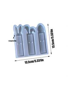 1 set de 4/3 moules en silicone pour supports de boîte-cadeau de lapin de Pâques | Oreilles droites, oreilles tombantes, forme d'œuf, moules de moulage en argile, plâtre, résine pour cadeaux de lapin, décoration maison DIY, convient pour les décorations de fête de Pâques - Blanc - Voir 12