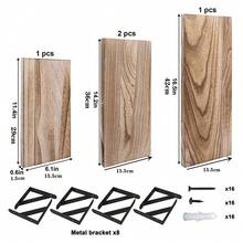 4PCS Home Corner Floating Shelves Wall Mounted Storage Wooden Display Shelf - Coffee Brown - View 6