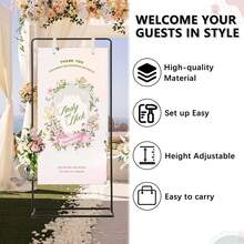 Vincidern 4Pcs Black Wedding Easel Stand For Sign Board,  69" Welcome To Our Wedding Sign Display Stand With Storage Bundle & Leather Straps For Wedding Reception,Birthday Party, Events,Mother's Day Party Supplies - Black - View 10