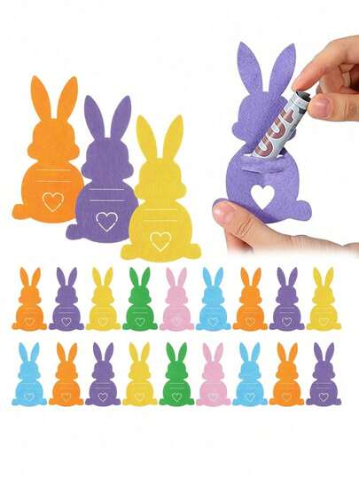 12pcs Easter Bunny Coin Purse For Cash Gifts, Colorful Rabbit Gift Money Bag, Felt Bunny Card Holder, Cute Basket Filler Decor, Perfect Holiday Party Favors Suitable For Grandchildren And Family Friends, Basket Tag Decoration And Gift Idea