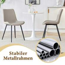 Modern Minimalist Round Table Set (With 4 Armchairs In Tech Fabric And Widened Comfort Seat Cushion), Round Table With 100 Cm Diameter In Black Wood Look, Suitable For Living Room,