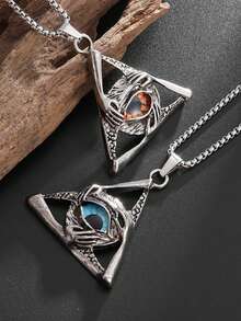 1件复古朋克圣母玛利亚吊坠项链，独特设计，男女情侣款，护身符饰品，日常佩戴及节日礼物 - 聖母瑪利亞吊墜 - 查看 9