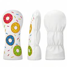Fundas de palos de golf con diseño de rosquilla para driver, maderas y hierros híbridos - Fundas protectoras para palos de golf, funda de driver divertida - Adecuado para entusiastas del golf masculinos y femeninos, es una funda protectora de palos de golf que vale la pena tener. - Multicolor - Ver 3