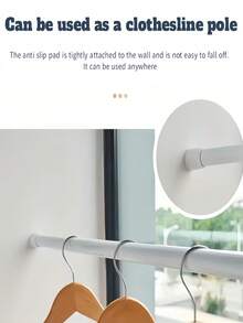 1 pieza Barra de cortina moderna ajustable de tensión - Barra expansible de acero y plástico de uso pesado para ducha, armario, ventana, toallero, estantería de zapatos, decoración del hogar, diseño ahorra espacio, ligero, instalación expansible, sin necesidad de perforar, ideal para entusiastas del bricolaje, vida en apartamentos - Blanco - Ver 7